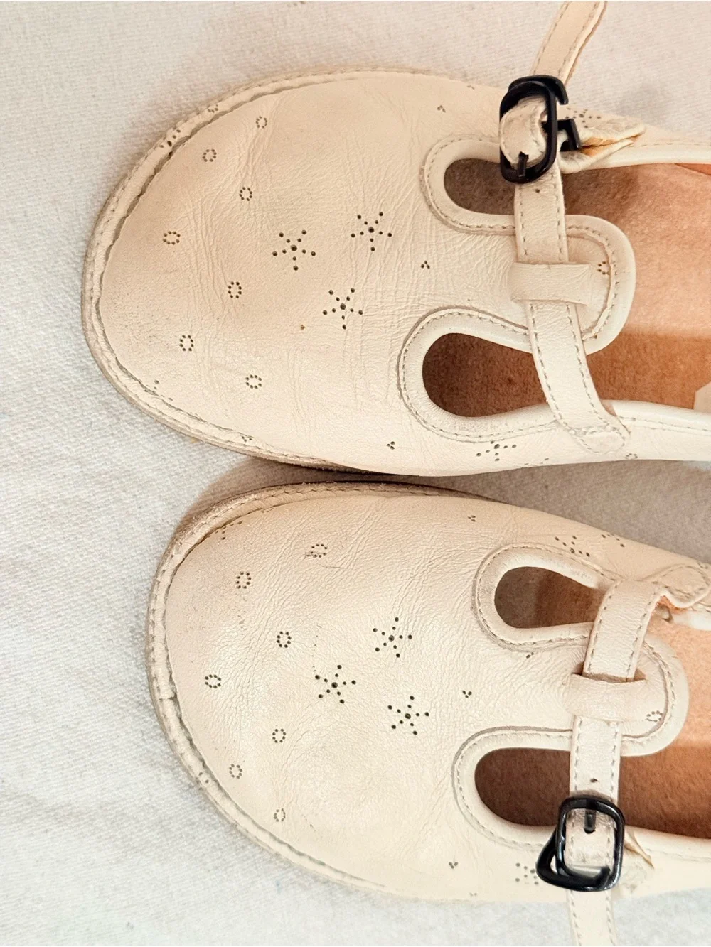 Camper Cream Mary Jane Shoes with Buckle